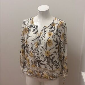 Lucky Brand Floral Print Women's Top - Yellow and Black